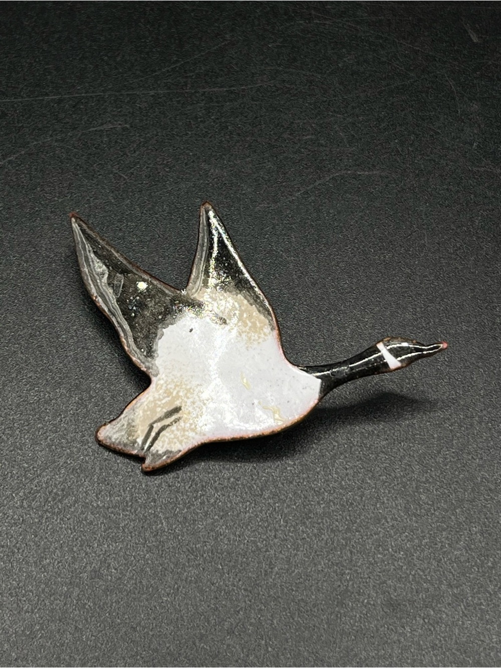 Vintage Enamel on Copper Canada Goose Brooch